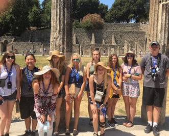 students in Pompeii